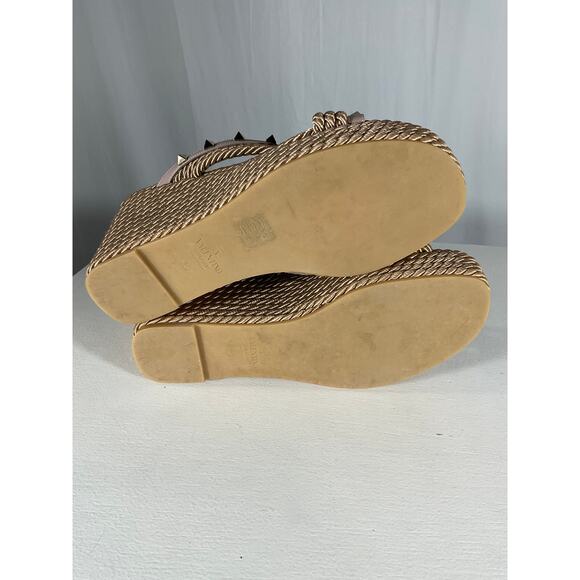 Valentino 'Rockstud' Purple Torchon Espadrille Wedge Sandal Size 9 US / 39 EU - Picture 8 of 8